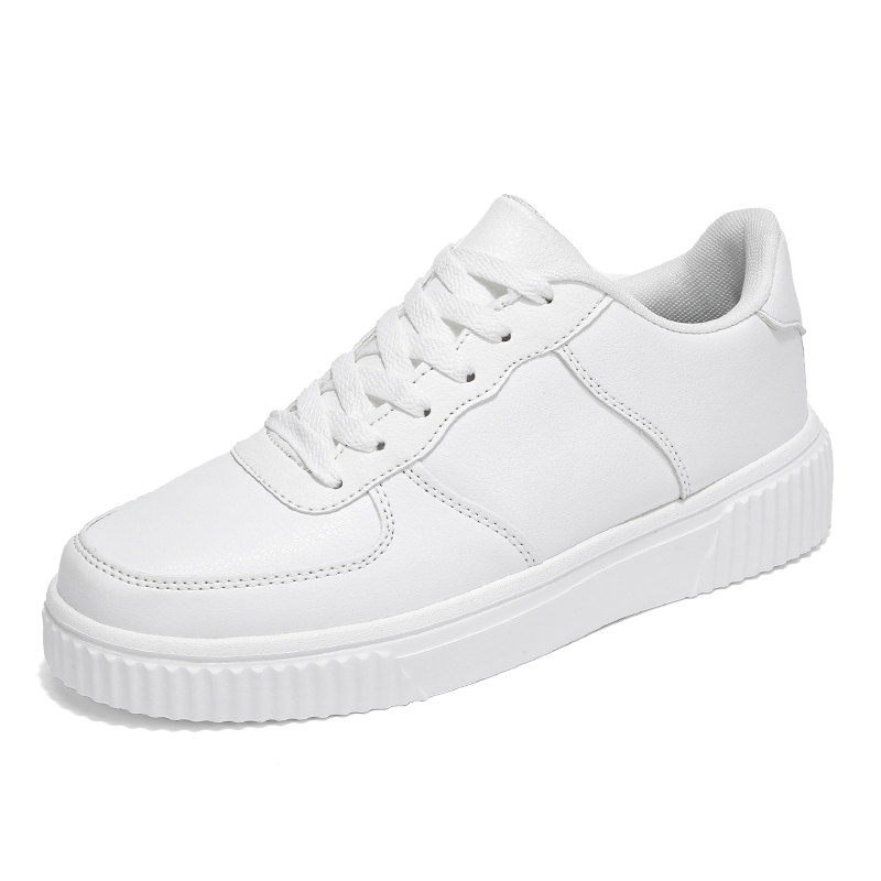 Brand Logo Custom Men Flat Skateboard Sports Sneakers Blank Pure White Leather Plus Size EU 49 50 US15 16 Casual Walking Shoes