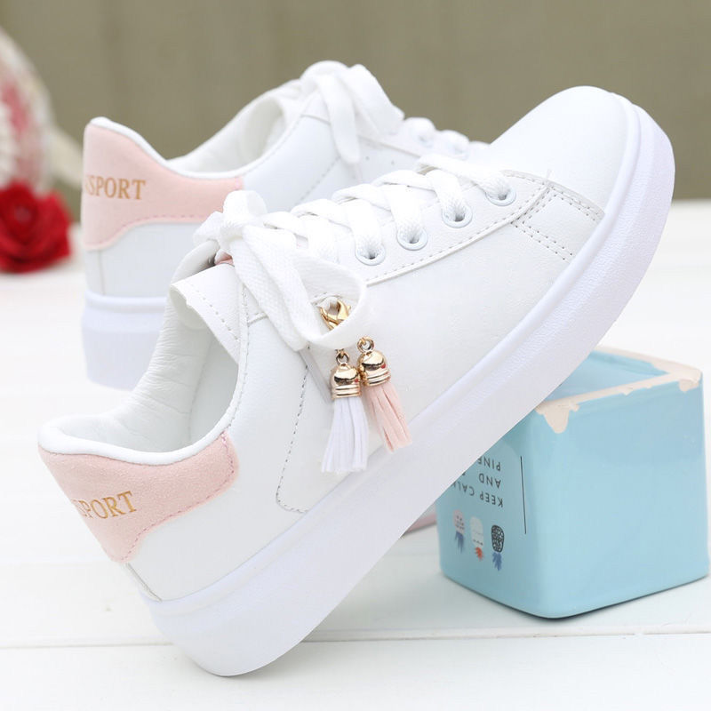 New Women's White Walking Style Platform Sneakers Lightweight Non-Slip Casual Shoes with Round Toe Fashion Trend