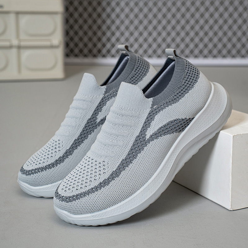 Foreign Trade Women's Summer Running Single Shoes Soft Sole Sports Mesh Comfortable Breathable for Craft Casual Slip-On