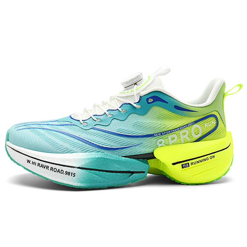 Breathable Carbon Plate Sports Shoes for Men Women Youth Autumn Soft-Soled Training Running Shoes Knob Version